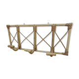 Bamboo rattan coat rack, 3 hooks 70s