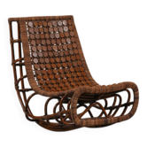 Rocking-chair en bambou, Allemagne années 1970
