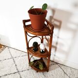 Vintage bamboo and rattan corner floor