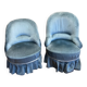 2 toad armchairs in blue velvet