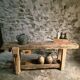 Ancient French oak table | Rustic console | 19th century