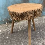 Table tripode en chêne liège
