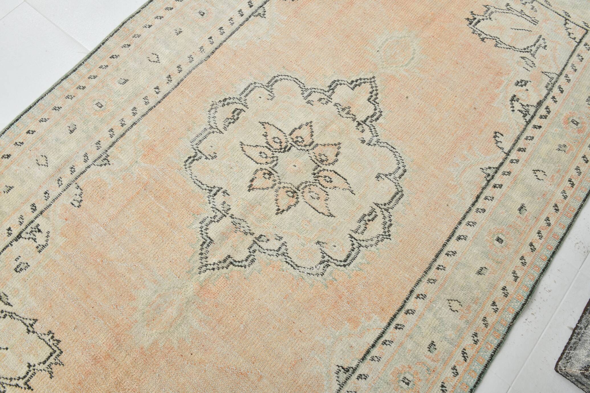 5x9 Soft Orange Handwoven Vintage Persian Rug, 157x263 Cm