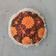 Coussin rond année 70 vintage franges