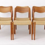 Set of 6 Møller Model 71 Chairs | Danish Modern Teak Dining Chairs | 1960s