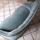 Blue velvet toad sofa