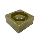 Mid-century green ceramic ashtray, Sicart Italy 1969