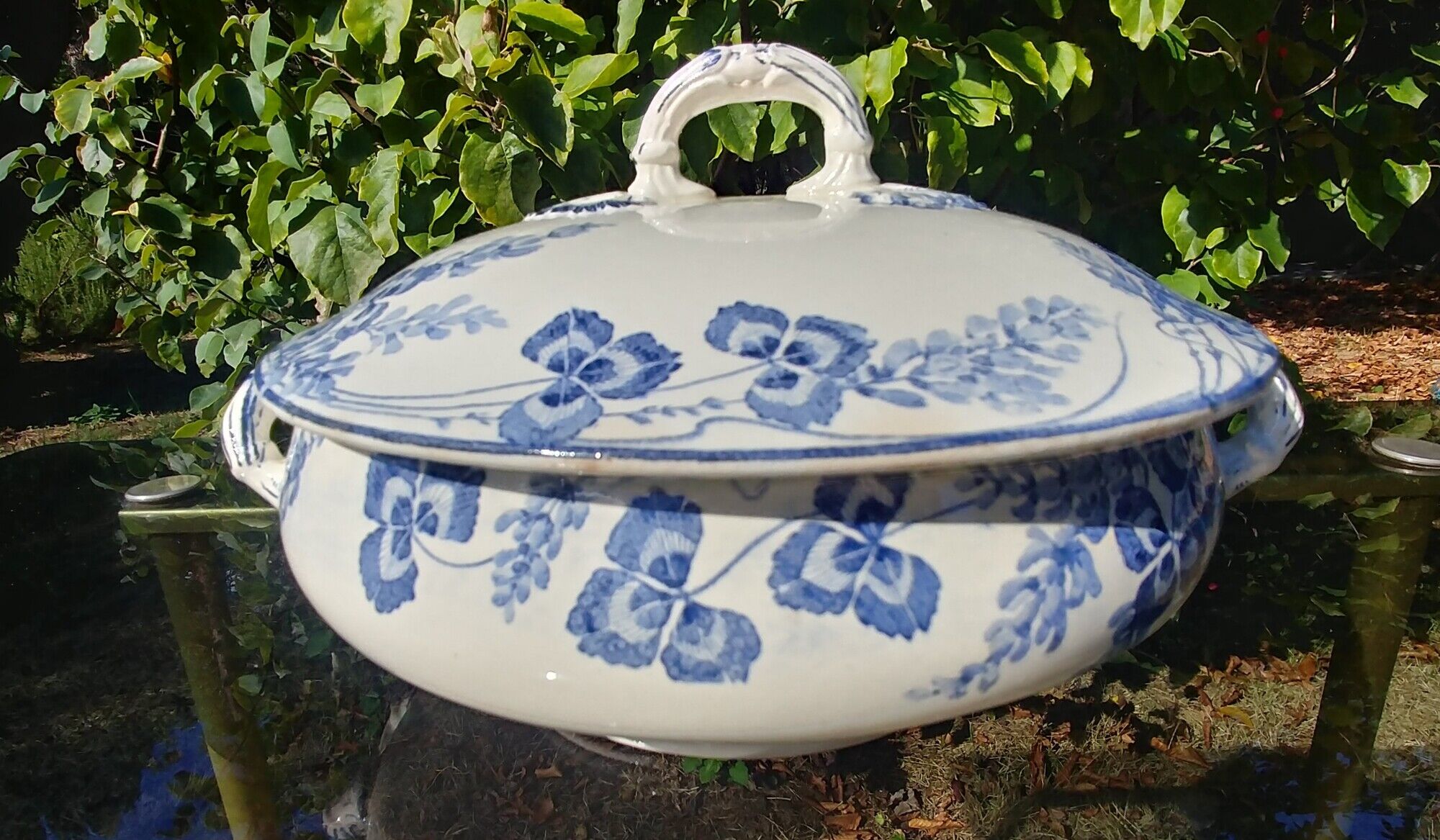 Complete vegetable dish Terre de Fer Creil and Montereau late 19th model Richelieu