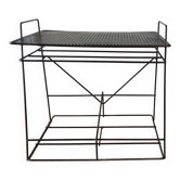 Table desserte en métal noir perforé 1950/1960.