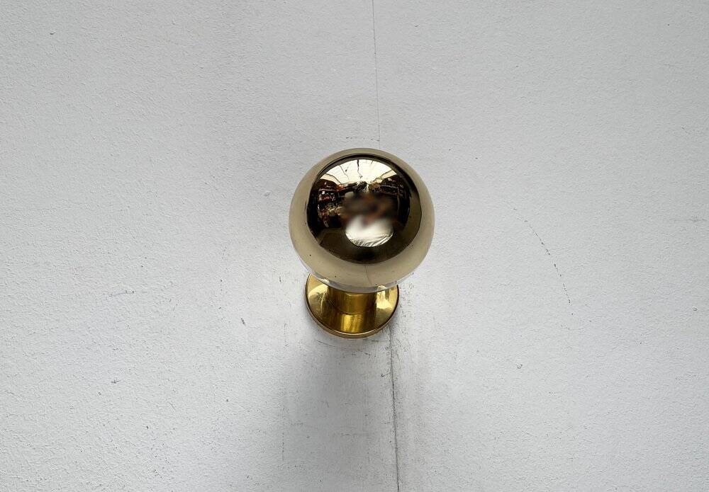 Vintage German Space Age Brass Ceiling Lamp by Motoko Ishii for Staff, 1970s