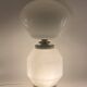 Space Age white glass table lamp, Faver Italy 1970s