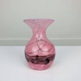 Blown glass vase signed Mdina Malta workshop, vintage, 80s