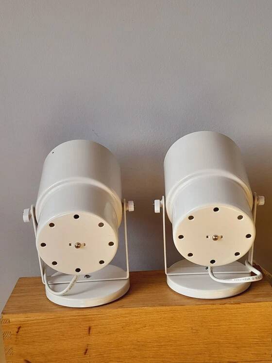 Pair of lacquered metal spotlights from the 1970s.