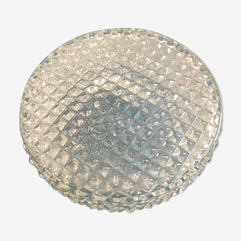 Small globe for ceiling lamp in worked molded glass