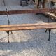 Garden bench cast iron bases and wooden seat