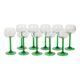 Set of 10 Vintage Luminarc Alsace Wine Glasses Thick Green Stems
