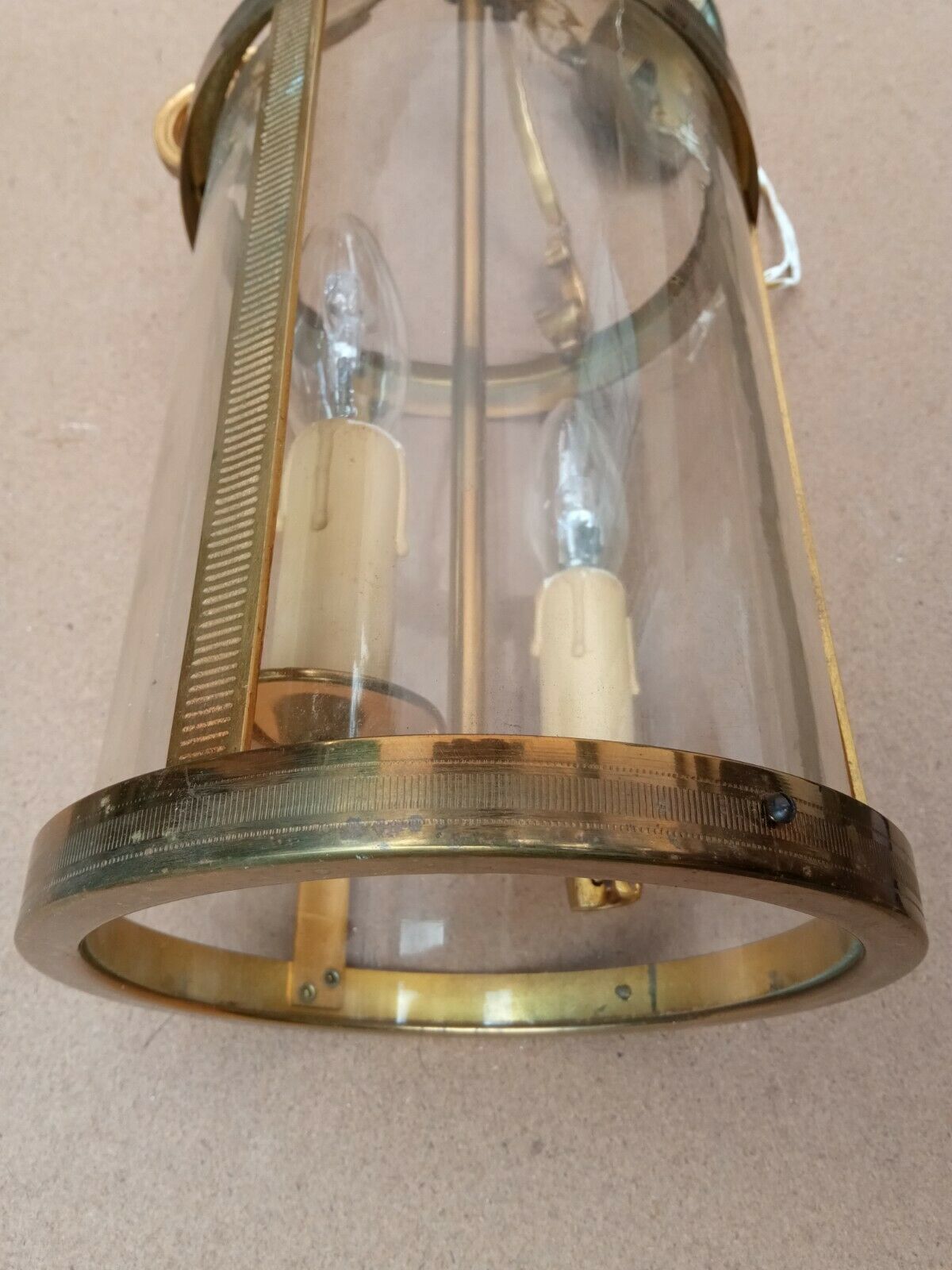 Antique lantern in bronze and brass Louis XVI style in working order