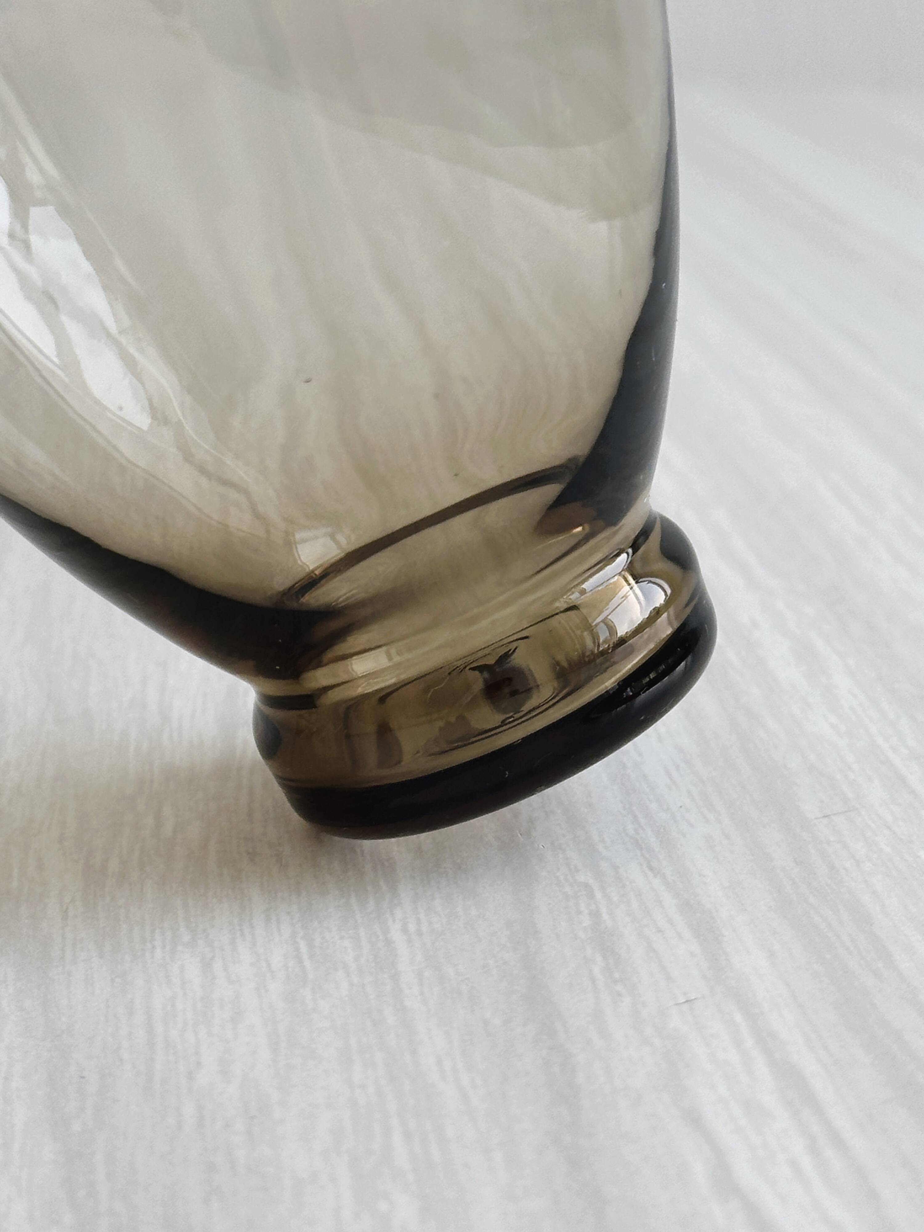 4 thin smoked glass water glasses