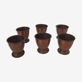 Lot de 6 coquetiers en cuivre