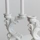 Two White Biscuit Porcelain Candleholders, Vintage Ceramic Candlesticks, Italy 1930s – Elegant Rococo-Style Decor
