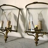 Pair of brass wall lights