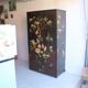 Black and red chinoiserie wardrobe – illuminated vintage furniture