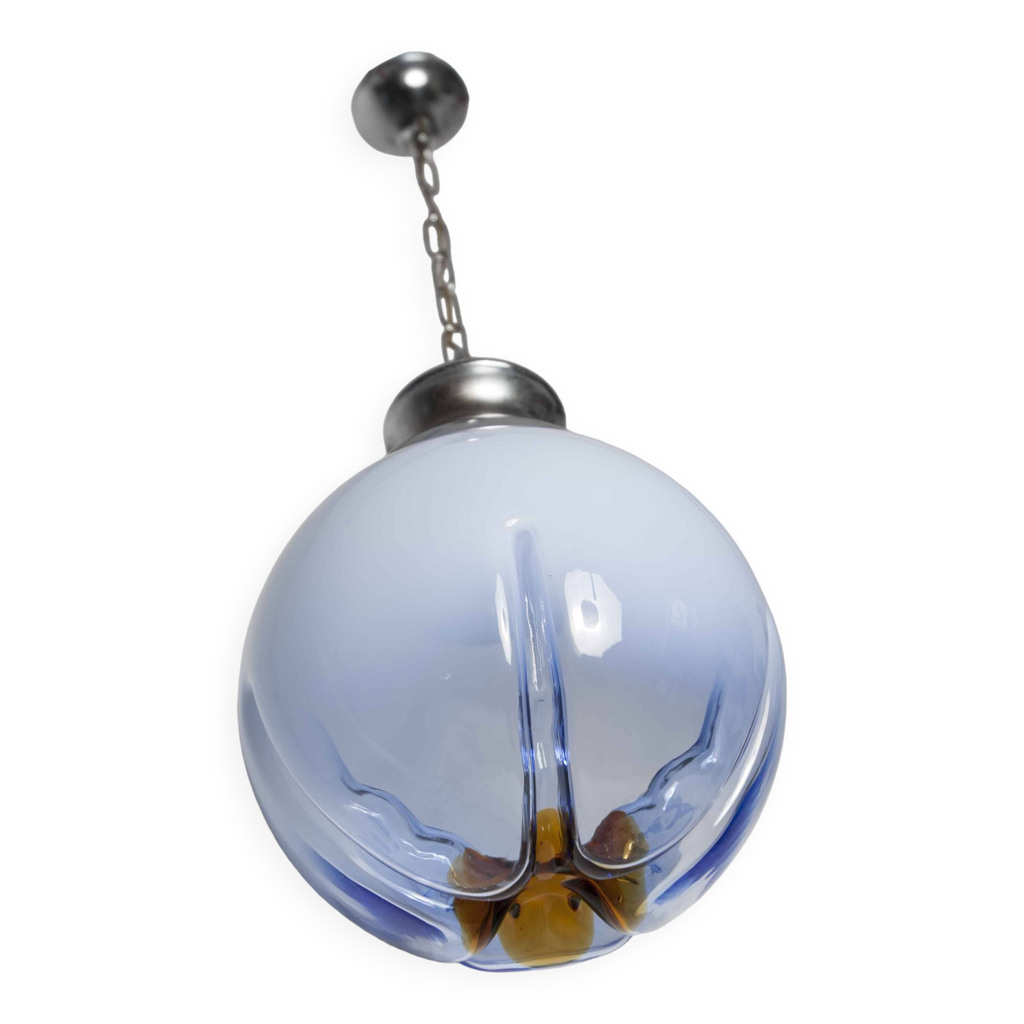 Murano glass globe pendant light Maazzega edition Italian design 70