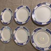 6 assiettes plates modèle dombasles sarreguemines france art déco