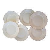 Set of 6 flat plates Villeroy and Boch ivory vintage gilding