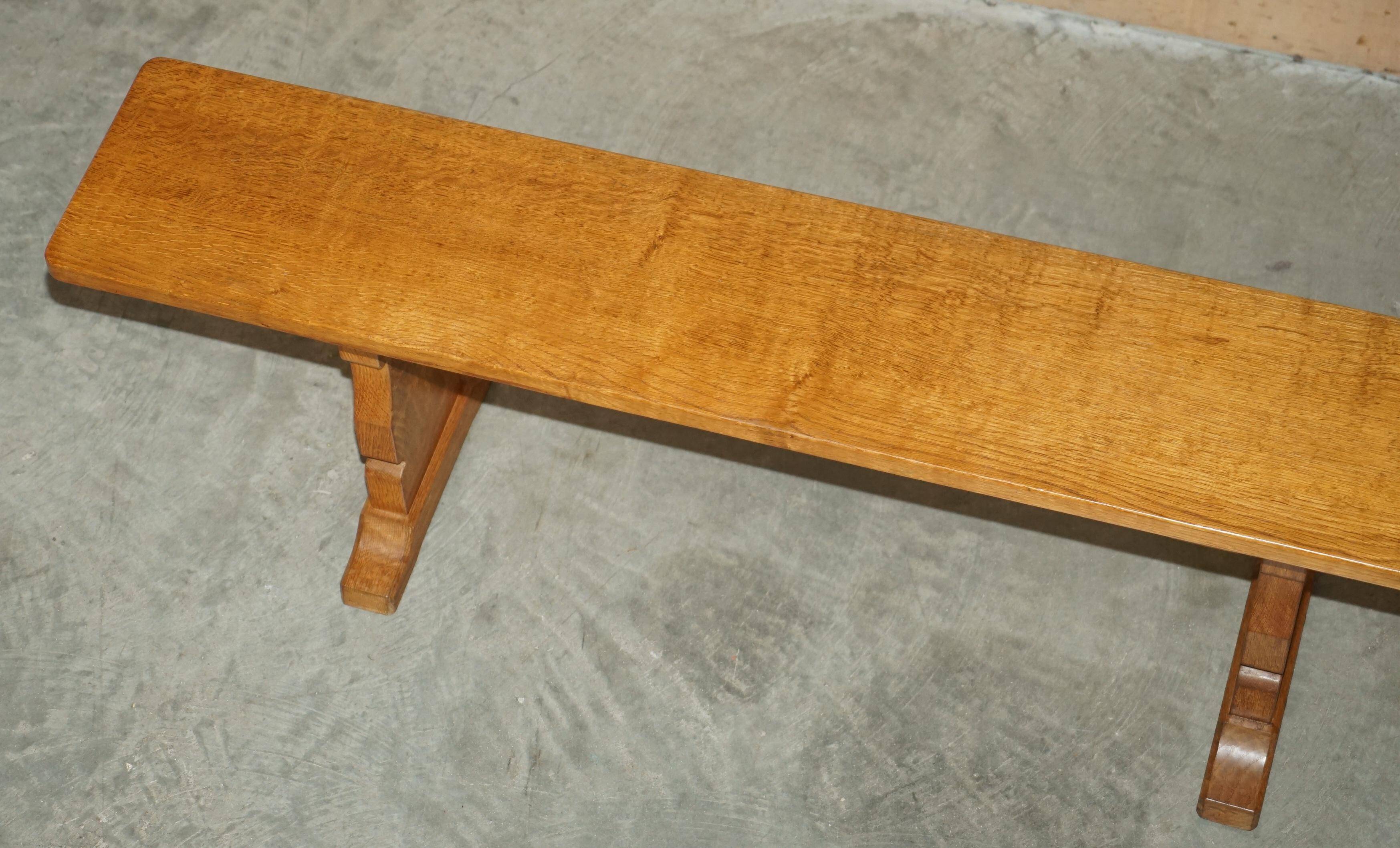 Pair of vintage dining room benches by Robert Mouseman Thompson