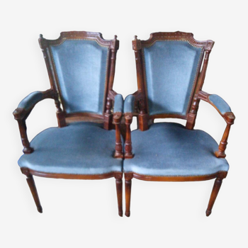 Paire de fauteuils style Louis XVI