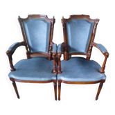 Pair of Louis XVI style armchairs
