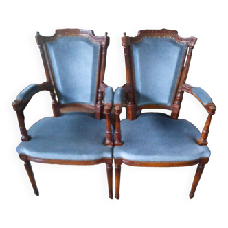 Pair of Louis XVI style armchairs