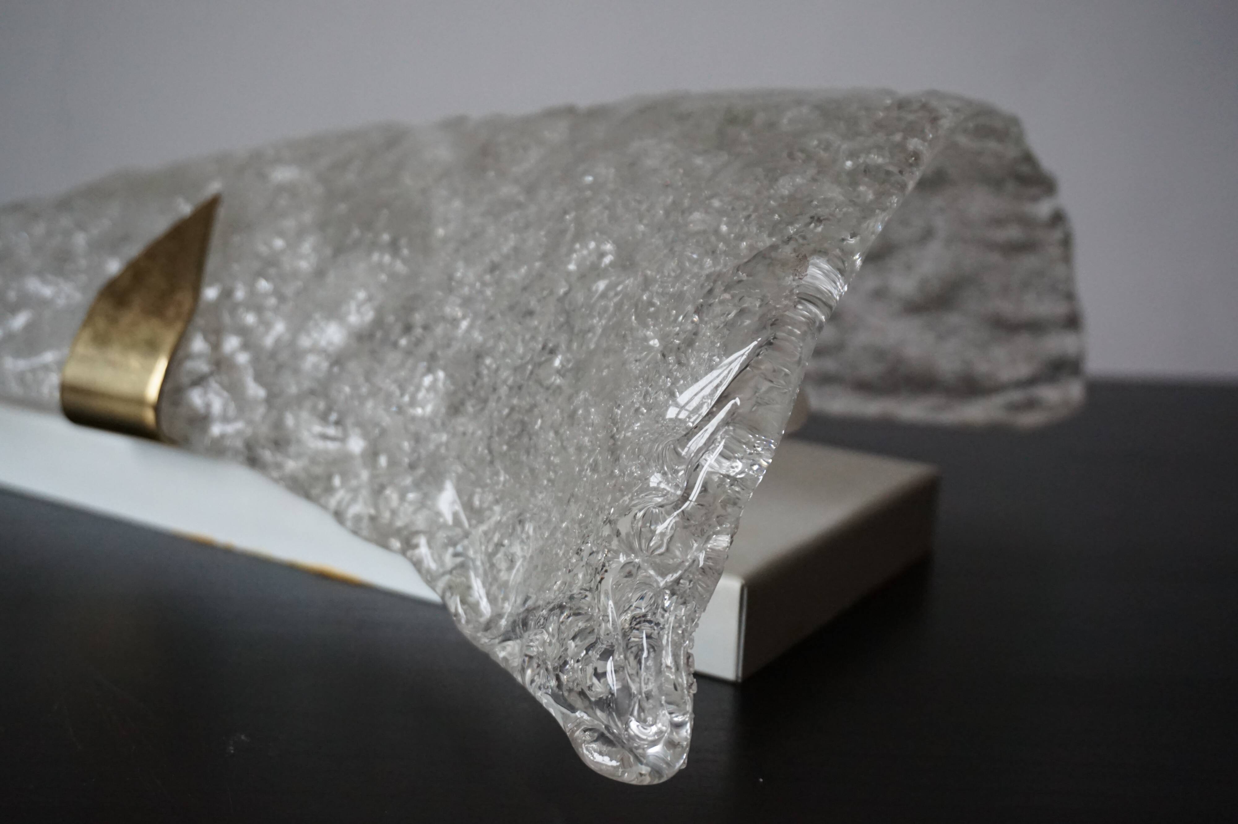 Hillebrand Murano ice glass wall lamp by Egon Hillebrand, 1960