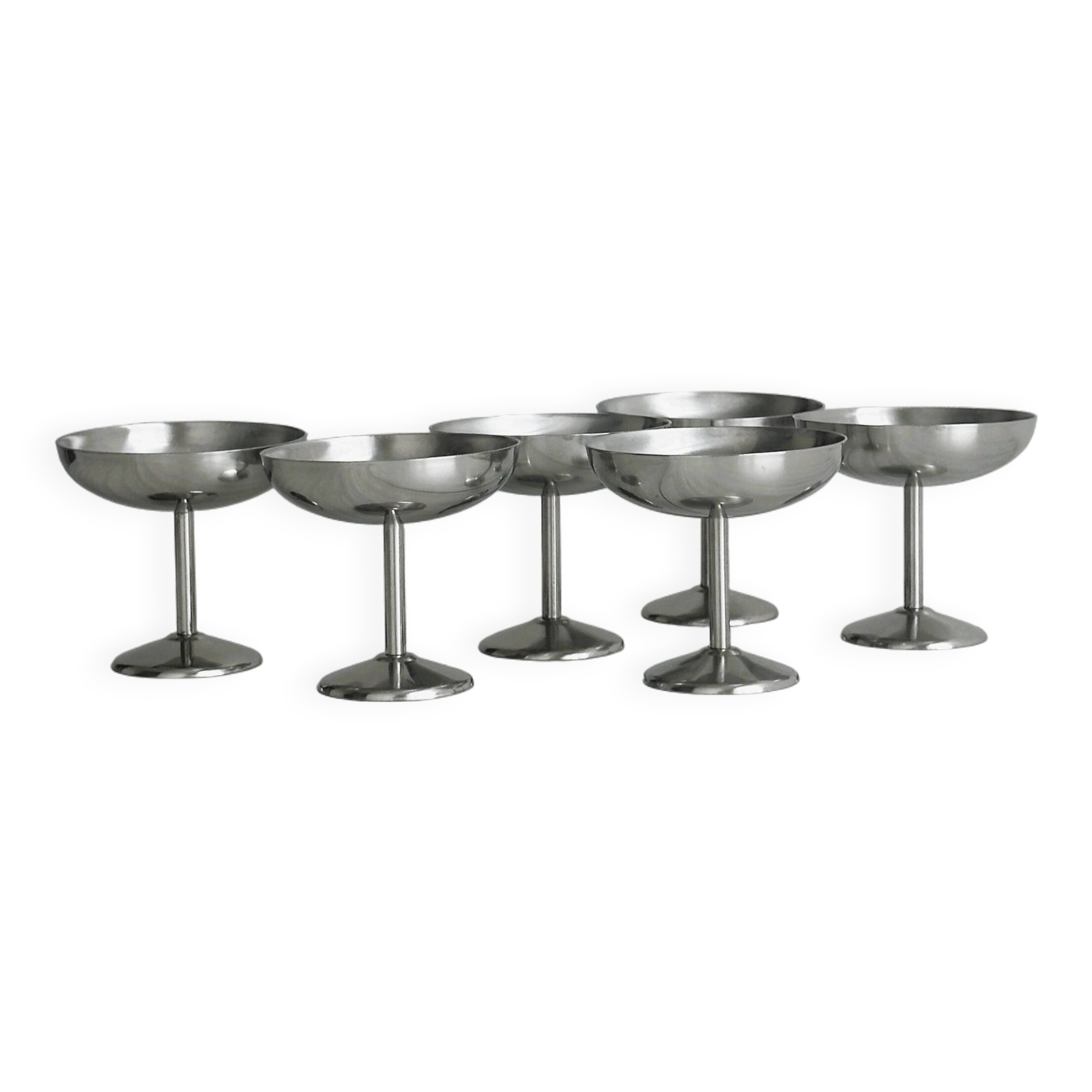 6 18/10 stainless steel dessert bowls
