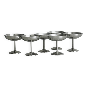 6 coupelles dessert inox 18/10