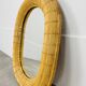 Oval rattan mirror 60s vintage 75 x 55 cm
