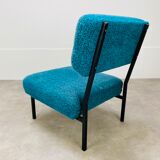 Modernist heater 50s vintage blue buckle fabric