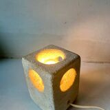Brutalist stone sculpture lamp