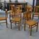 Set of 10 beech bistro chairs from the 1950s