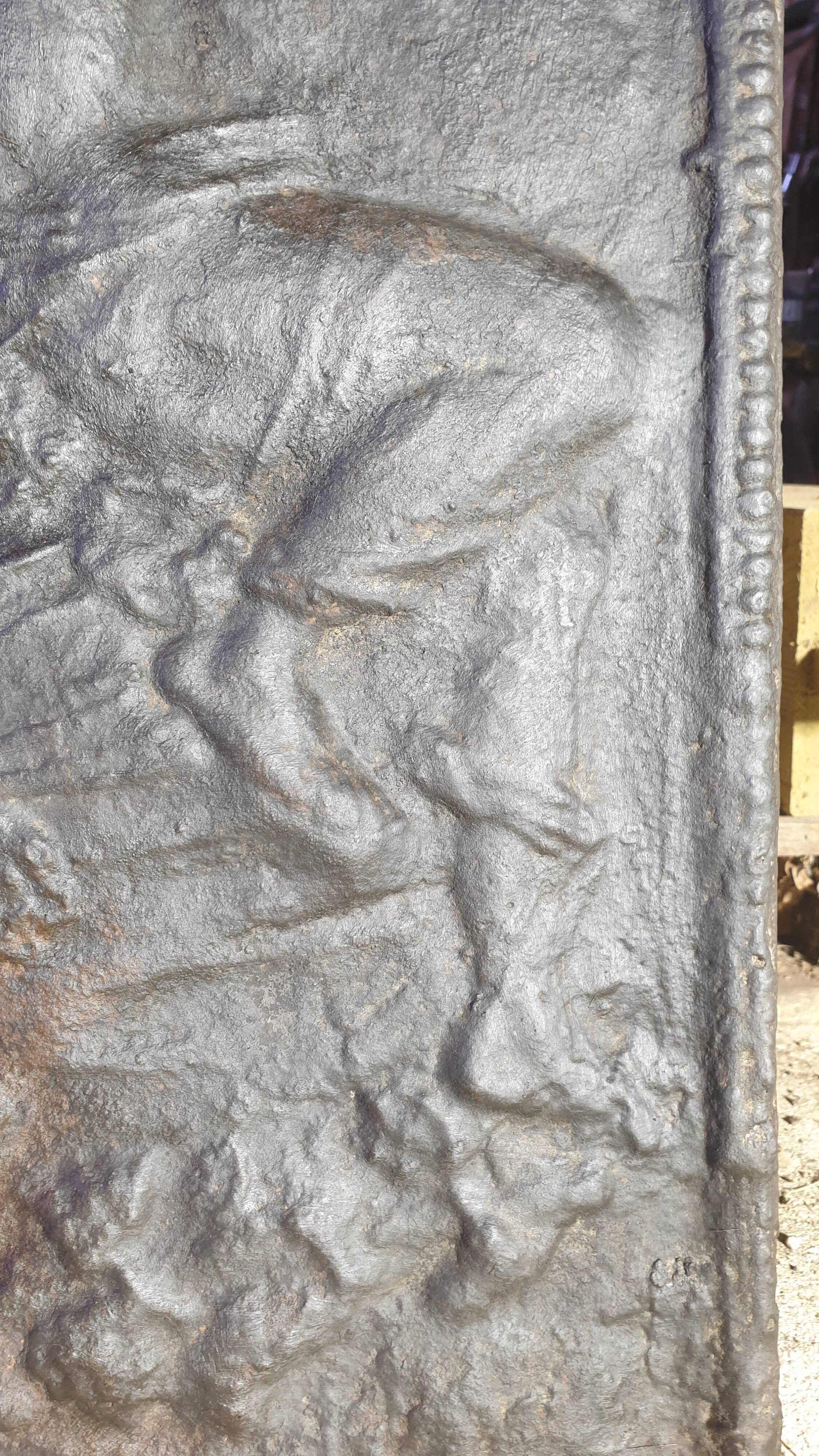 Cast iron fireplace plate - winemaking - 1710