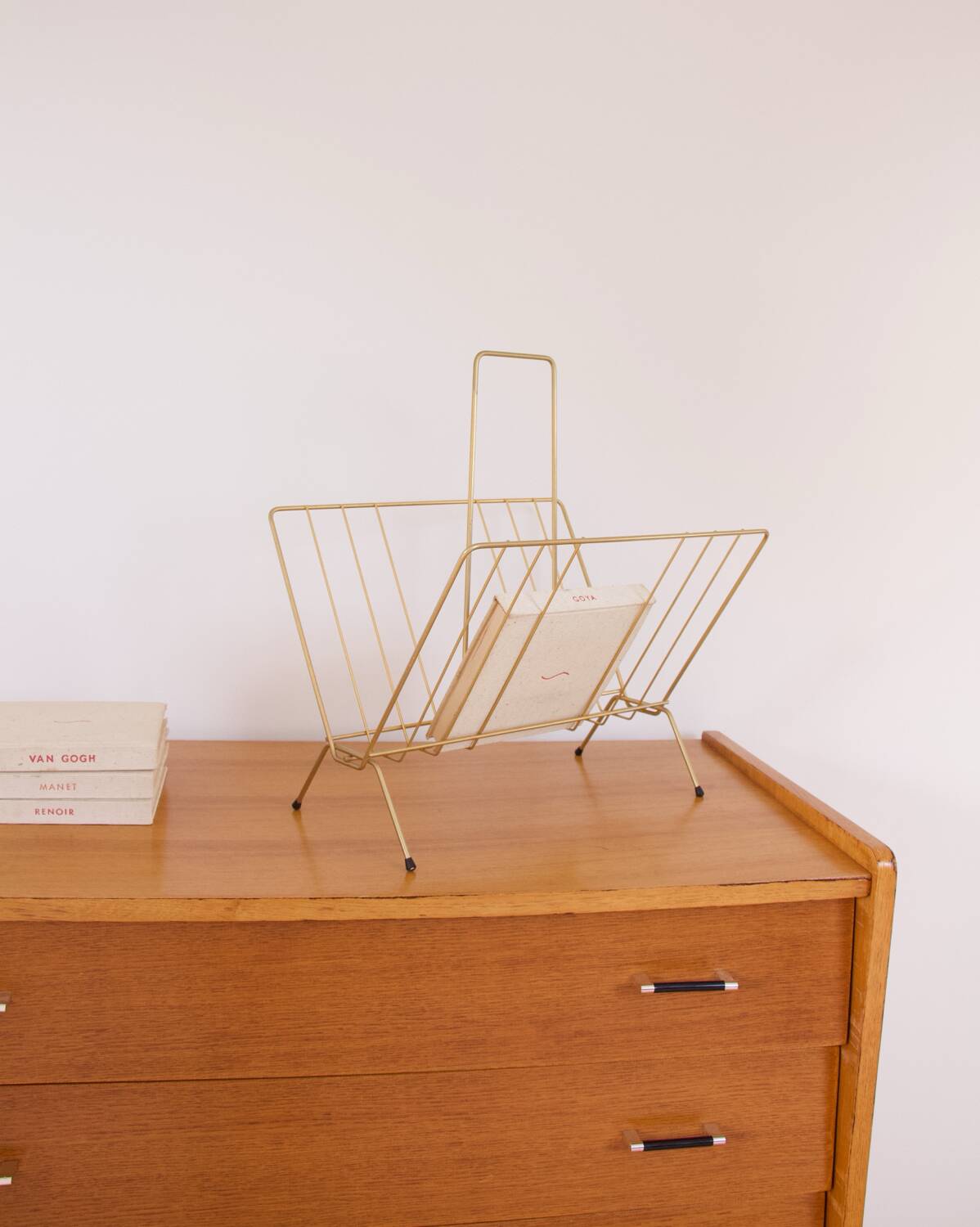 Vintage golden magazine rack
