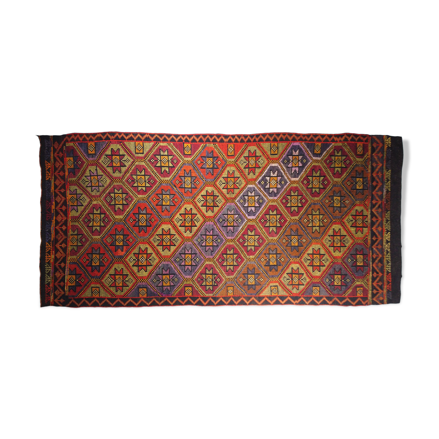 Anatolian handmade kilim rug 350 cm x 162 cm