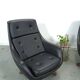 Fauteuil pivotant en similicuir noir provenant de Suède