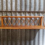Vintage rattan wicker wall shelf