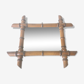 Miroir bambou en bois 39 x 34 cm