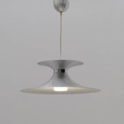 Scandinavian chandelier by MARKSLÖJD in aluminum and opaline, Sweden 1970