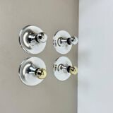 Silver disc wall lamps by Charlotte Perriand, Germany, 1970s, set of 4
