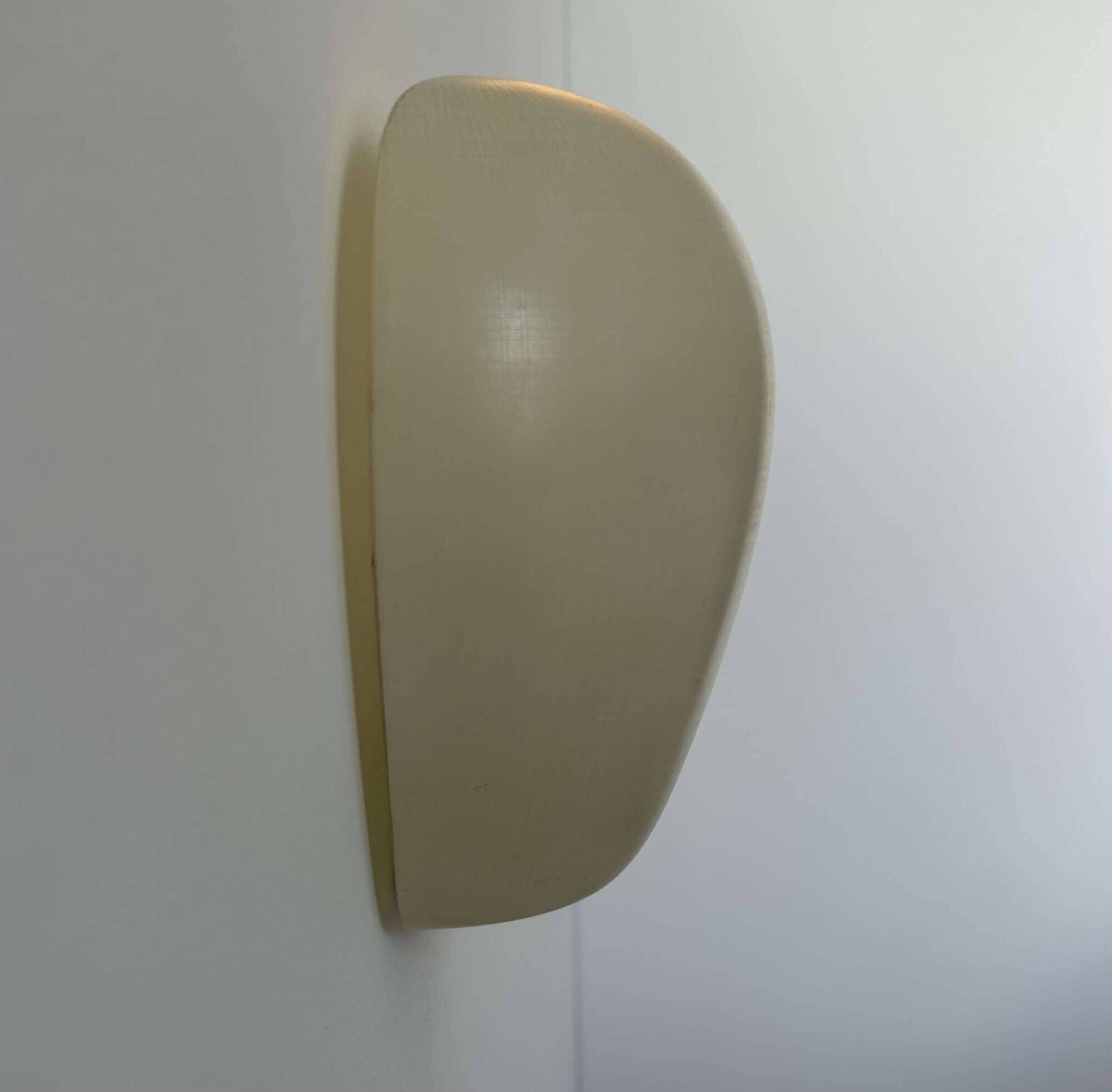 Pair of vintage wall lights, striated opaline white glass, France 1950
