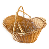 Wicker basket with double handles